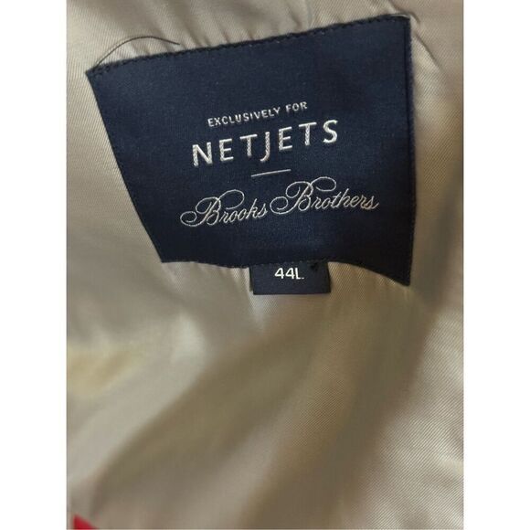 Brooks Brothers x NetJets Jacket Uniform Blazer Wool Blend Navy Blue Men 44L NWT - Picture 7 of 9
